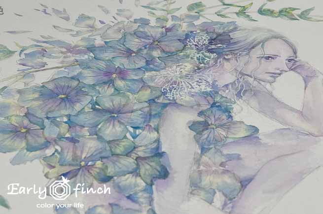 水彩画 肌色の作り方2 アーリーフィンチは早起き小鳥 絵と配色とデザインと